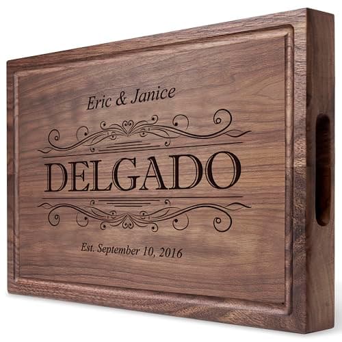 Straga Personalized Cutting Boards, Custom Engraved Wood Chopping Block- Handmade - Best Wedding, Housewarming, Anniversary, Birthday, Christmas Gift Idea For Friends, Couples, Family, Mom, Dad