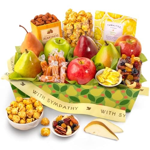 A Gift Inside Sympathy Orchard Delight Fruit and Gourmet Gift Basket