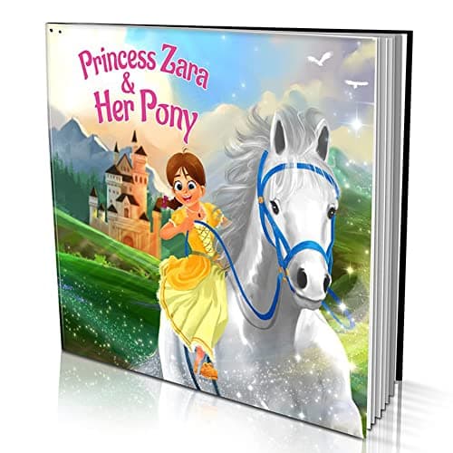 Personalized Story Book by Dinkleboo - The Princess and Her Pony - for Girls Aged 0 to 8 Years Old - A Story About Your Daughter’s Adventure with Her Pony - Soft Cover (8"x 8")