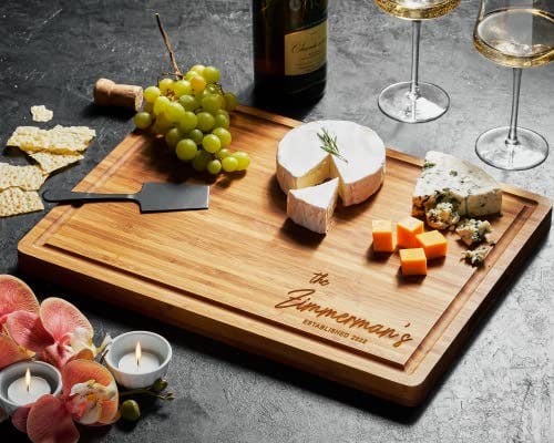 Personalized Cutting Board, Custom Bamboo Engraved Charcuterie Boards - Best Present for Wedding, Bridal Shower, Engagement, Anniversary, Housewarming, Mother Day Gift Idea For Couples, Parent, Family