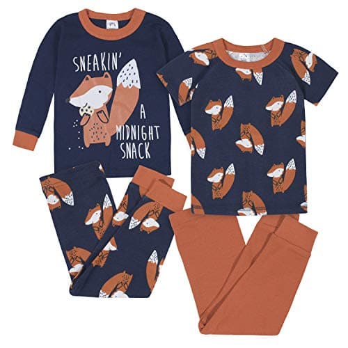 GerberBaby BoysToddler Snug Fit 4-Piece Pajama SetFox Grey4T