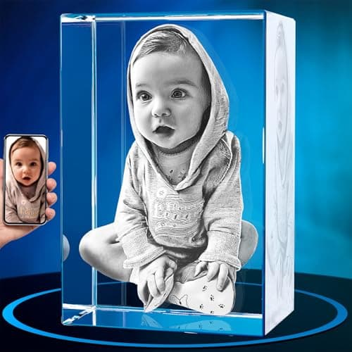 ArtPix 3D Crystal Photo, Personalized Gifts for Women, Wife, Her, Him, Men, Husband, Grandma, Great Customized Gift With Your Own Photo, Custom Glass 3D Laser Etched Picture Wedding