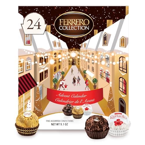 Ferrero Rocher Collection 2024 Advent Calendar, 24 Piece Premium Gourmet Assorted Chocolate, Hazelnut Milk Chocolate, Dark Chocolate and Coconut, 9.6 Oz