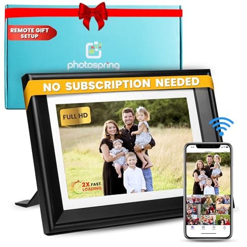 PhotoSpringㅤ 10 inch WiFi Digital Picture Frame | Send Photos by Email, Web or Our Free App | Electronic Picture Frame with Touchscreen & 32GB Internal Memory | Easy Setup | Play Videos up to 5 min