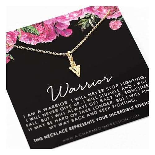 A Charmed Impression 14K Gold Arrowhead Warrior Necklace - Survivor Encouragement Gift
