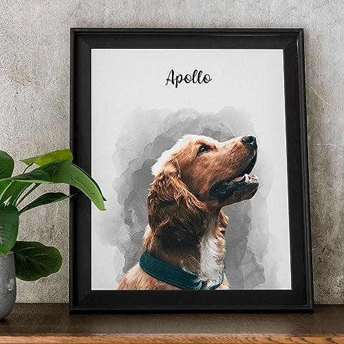 Furrlio Pet Portrait from Your Photos - Dog Memorial Gifts for Loss of Dog, Personalized Gift for Her Birthday, Pet Memorial Gift for Dog, Gift for Women/Men, Cat & Dog Portrait, Classic Watercolor