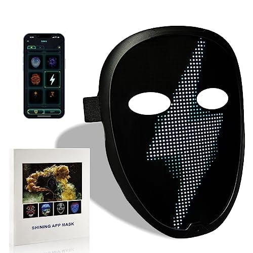 Depointer Life 2023 New Led Mask with Rechargeable Bluetooth-compatible App Controlled, Customizable Shining Mask, LED Lighted Face Transforming Mask For unisex-child