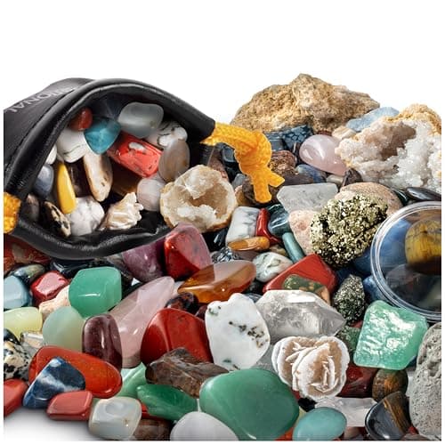 NATIONAL GEOGRAPHIC Rock Collection Box for Kids – 300+ Piece Gemstones and Crystals Set Includes Geodes and Real Crystals, Rocks and Minerals, Science Kit for Kids, A Geology Gift for Boys and Girls