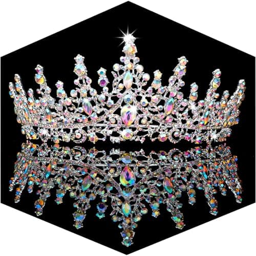 TOBATOBA AB Silver Wedding Tiara for Women Crystal Tiaras and Crowns for Women Wedding Tiaras for Bride Royal Queen Crown Headband Princess Quinceanera Headpieces for Birthday Prom Pageant Party