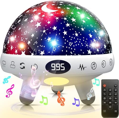 YACHANCE Kids Sound Machine with Night Light Projector,29 Soothing Sounds Baby Night Light Star Projector for Kids Room,White Noise Machine for Baby Sleeping Soother,Nursery Lamp,Kids Bedroom Decor
