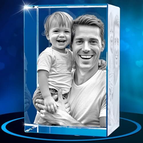 ArtPix 3D Crystal Photo, Personalized Gifts for Father, Dad, Women, Wife, Her, Grandpa, Great Customized Gift With Your Own Photo, Custom 3D Etched Engraved, Couples Gifts