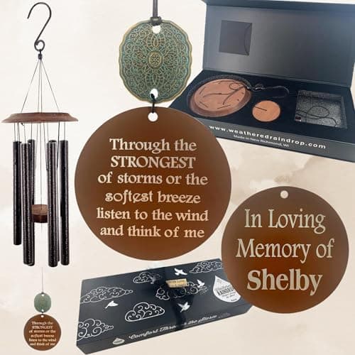 Personalized Wind Chime Memorial Gift Wind Chimes Sympathy Gifts After Loss in Memory of Loved One Copper Black or Silver Amazing Grace Memorial Garden Remembering a loved One Memorial Gifts