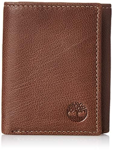 Timberland mens Genuine Leather Rfid Blocking Trifold Wallet, Brown, One Size