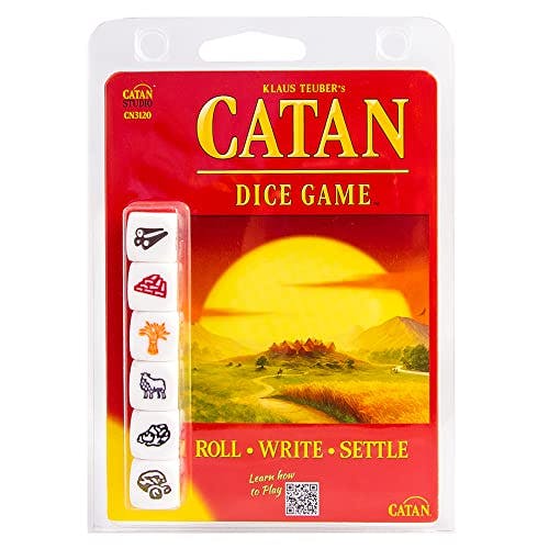 CATAN Dice Game - Portable Fun for On-the-Go Adventures! Strategy Game, Family Game for Kids and Adults, Ages 7+, 1-4 Players, 15-30 Minute Playtime, Made by CATAN Studio