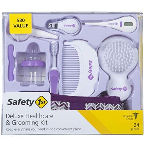 Safety 1st Deluxe Baby Healthcare and Grooming Kit, Pyramids Grape Juice, Newborn Baby Essentials, One Size, 24 Pieces