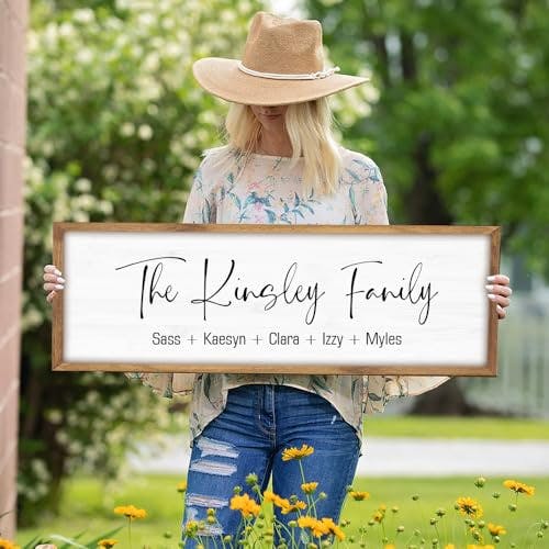 Last Name Signs for Home | Personalized Framed Wooden Family Name Sign for Home Decor Wall | Custom Wood Signs | Monogram Name Wall Decor | Established Wood Sign | Housewarming Gift