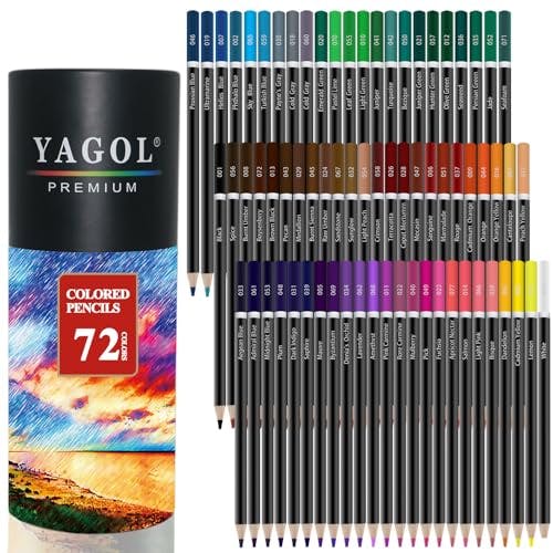 Yagol Colored Pencils for Adult Coloring Books, 72 Colored Professional Drawing Pencils, Coloring Pencils for Adults Beginners kids & Pro.