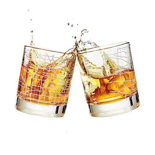 Greenline Goods - Chicago Map Etched Whiskey Glass Perfect for Bourbon, Scotch, Liquor, Cocktail - Crystal Whiskey Glasses Set of 2 - Best Tasting Experience with Vintage Rocks Glasses