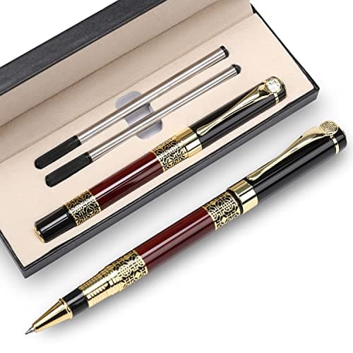 YIVONKA Ballpoint Pen Black Refill,business pens,Luxury Pen,Best Ball Pen Gift Set for Men & Women Professional Executive,Office,Nice Pens Classy Gift Box… (Red)