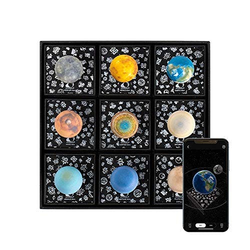 AstroReality: Full Solar System Kit - Mini Globe (App Disabled): 3D Printed Planet Models, Good Educational Gift for Kids and STEM Students, 1.18'' Diameter