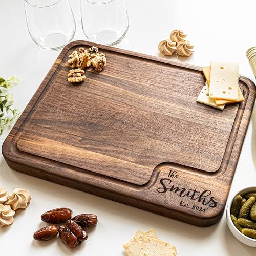 Personalized Cutting Board 100% USA Made - Custom Cutting Boards Wood Engraved Custom Cutting Board/Thick & Solid Maple, Cherry and Walnut Hardwood - Personalized Cutting Boards Wood Engraved