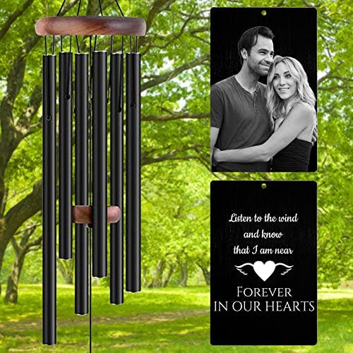 Personalized Wind Chimes Memorial Engraved Gift,Custom Sympathy Wind Chime for Loss of Loved One,Customized Mother Father Dog Pet Family Remembrance Bereavement Gifts