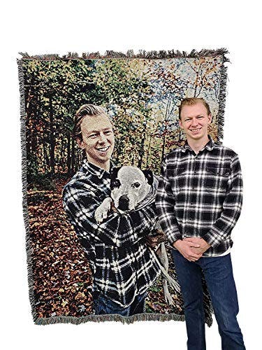 Pure Country Weavers Personalized Woven Photo Blanket - Not Printed - Custom Gift Picture Tapestry Throw 100% Cotton - Made in The USA (72x54)