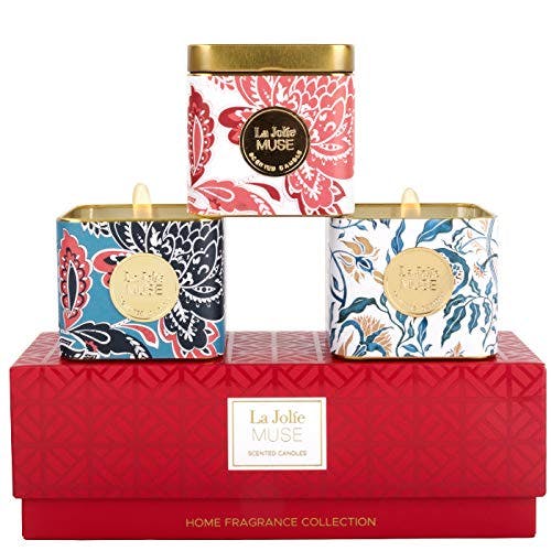 LA JOLIE MUSE Candle Set of 3, Natural Soy Candles Gifts for Women, Luxury Scented Candle Set 11.64 oz (3.88oz x 3)