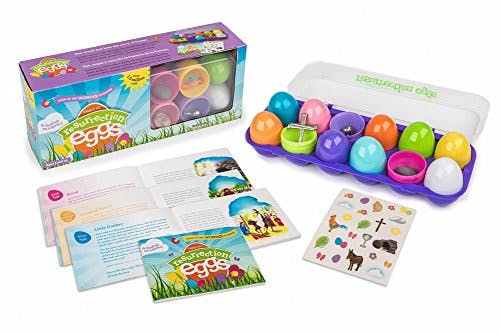 Family Life Resurrection Eggs — 12 Piece Easter Eggs Set with Booklet and Religious Figurines Inside — Tells The Story of Easter — Easter Eggs With Toys Inside — Eggs For Easter Egg Hunts