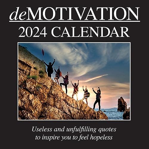 2024 Square Wall Calendar, Demotivation, 16-Month Funny Corner Theme with 180 Reminder Stickers (12 x 12 In)