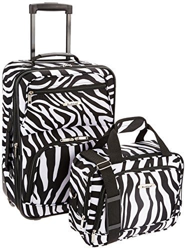 Rockland Fashion Softside Upright Luggage Set,Expandable, Zebra, 2-Piece (14/19)