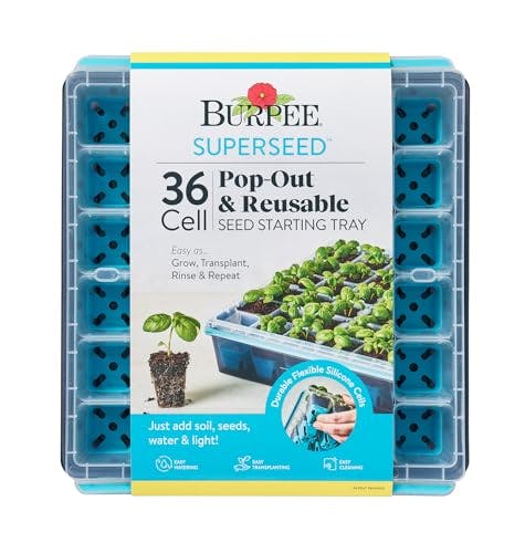 Burpee SuperSeed Seed Starting Tray | 36 Cell Reusable Seed Starter Tray | for Starting Vegetable, Flower & Herb Seeds | Indoor Grow Kit for Plant Seedlings | for Germination Success