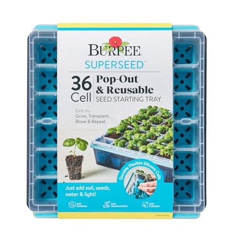 Burpee SuperSeed Seed Starting Tray | 36 Cell Reusable Seed Starter Tray | for Starting Vegetable, Flower & Herb Seeds | Indoor Grow Kit for Plant Seedlings | for Germination Success