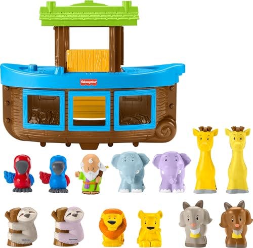 Fisher-Price Little People Toddler Toy Noah’s Ark Playset with 12 Animals and Noah Figure, Baptism for Ages 1+ Years