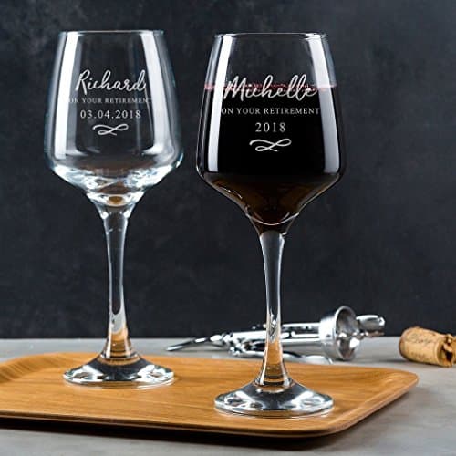 Personalized Leaving Wine Glass - Retirement Gifts for Women - Unique Leaving Gift for Coworkers - Engraved 14Oz Glass Goblet