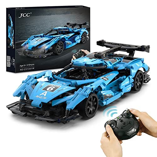 JCC Remote Control Sports Race Car & APP Control Building Blocks Sets, STEM Building Kits, Educational Learning Toys for Boys and Girls, Practical Gifts 6 7 8 9 10 11 12 + Year Old and Adults (419Pcs)