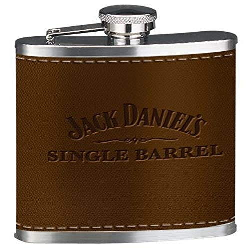 Jack Daniel's Licensed Barware Single Barrel Leather Flask