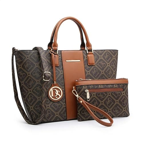 Dasein Women Satchel Purse Handbag Shoulder Bag Work Tote Bag with Matching Clutch