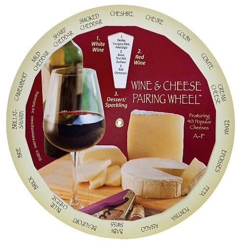 Complementary Wines and Cheeses Pairing Matching Guide Wheel