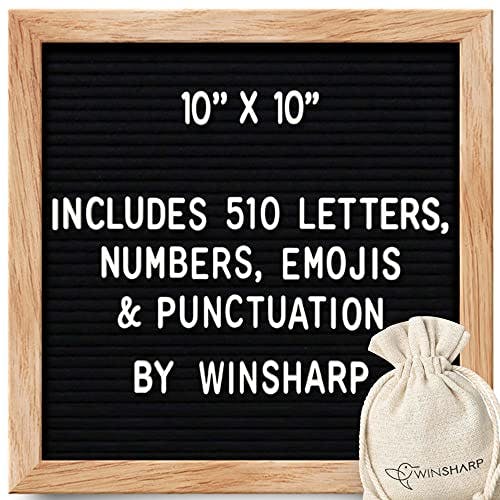 Changeable Felt Letter Board + Eisel Stand + Letters, Numbers (10" x 10")