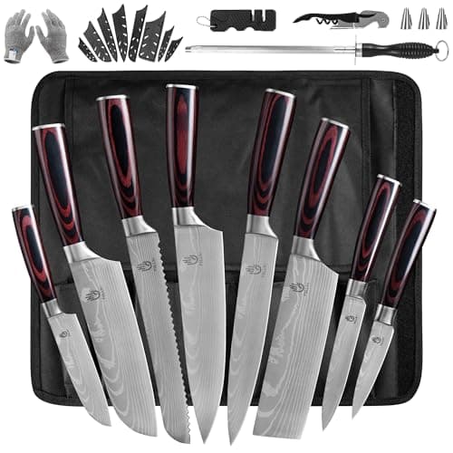 FULLHI Knife Set, 14pcs Japanese Knives Set, Premium German Stainless Steel chef Knife Set