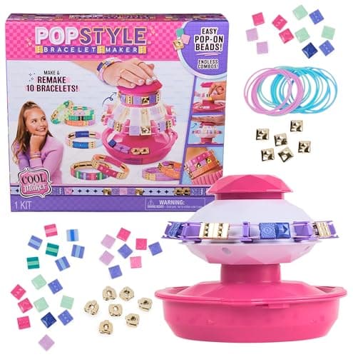 Cool Maker PopStyle Bracelet Maker, 170 Beads for Bracelets, Make & Remake 10 Bracelets, Bracelet Making Kit, DIY Arts & Crafts Kids Toys for Girls