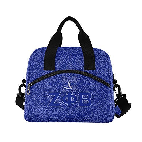 BBGreek Zeta Phi Beta Official Vendor - Lunch Tote Bag with Shoulder Straps - Zentangle - Sorority Paraphernalia