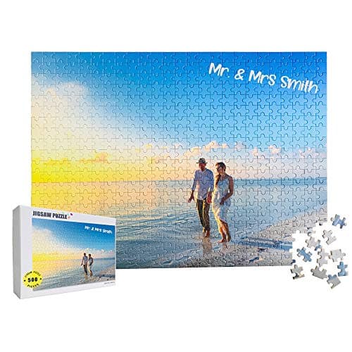 MXCUSTOM Custom Wooden Jigsaw Puzzle 500 Pieces, Customized Personalized Jigsaw Puzzles with Photo Image Text Picture for Adult & Child Design Your Own Puzzle Landscape Horizontal (PUZ-500)