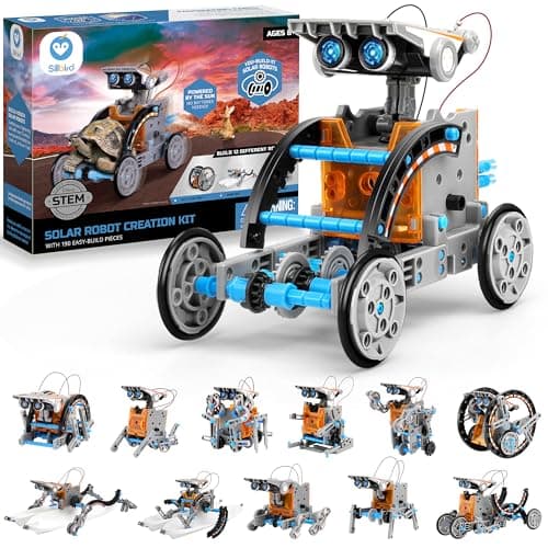 Sillbird STEM 12-in-1 Education Solar Robot Toys for Boys Ages 8-13, DIY Building Science Experiment Kit Birthday Gifts for Kids 8 9 10 11 12 13 Years Old, Solar Powered by The Sun