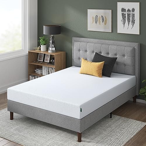 ZINUS 8 Inch Green Tea Cooling Gel Memory Foam Mattress, Short Queen, Fiberglass Free, Cooling Gel Foam, Pressure Relieving, CertiPUR-US Certified, Mattress in A Box, White