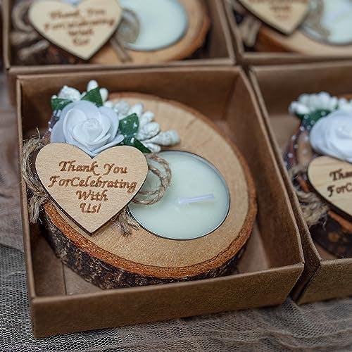 10-Piece Candle Gift Set, Wedding Favor for Guests, Bridal Shower, Baby Shower Party, Thank You Gifts, Birthday Party Return Gifts, Unique Rustic Favors.