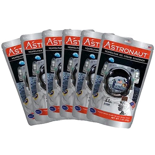 Astronaut Foods Freeze-Dried Ice Cream Sandwich, NASA Space Dessert, Neapolitan, 6 Count