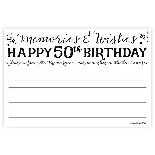 50th Birthday Memories and Wishes Cards (50 Count)