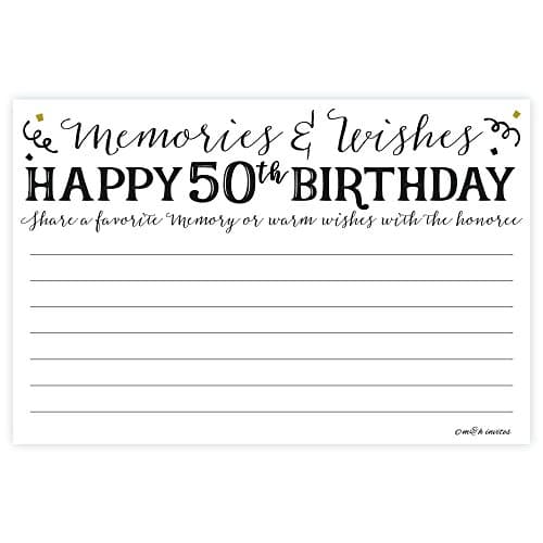 50th Birthday Memories and Wishes Cards (50 Count)